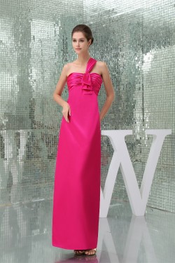 Sleeveless Sheath/Column Draped One-Shoulder Bridesmaid Dresses 02010228