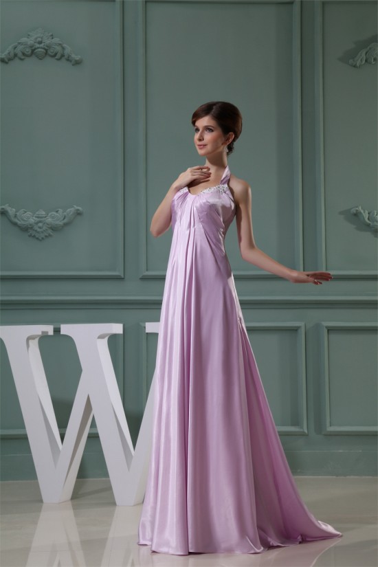 Empire Halter Beaded Silk like Satin Beading Long Bridesmaid Maternity Dresses 02010230 Empire Halter Beaded Silk like Satin Beading Long Bridesmaid Maternity Dresses 02010230