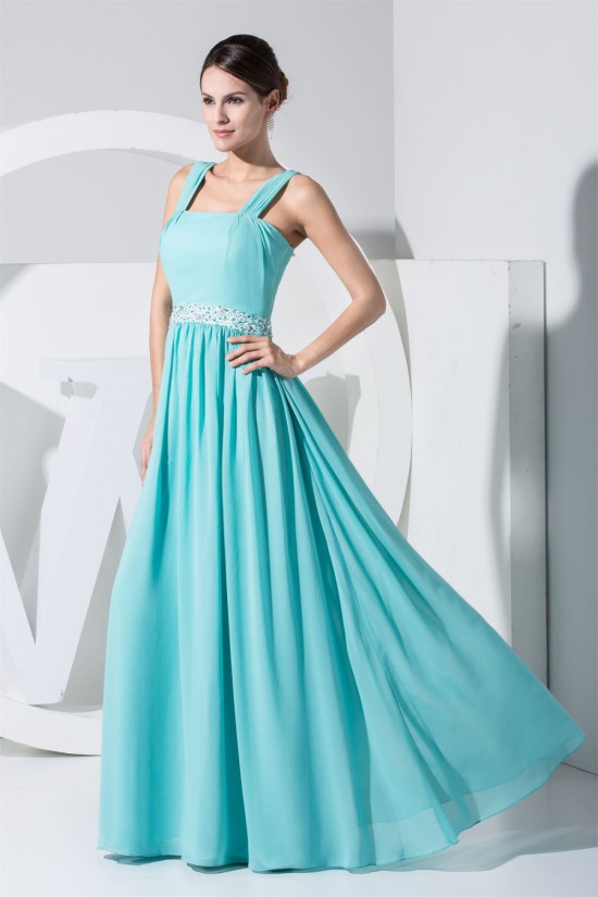 A-Line Square Chiffon Beaded Long Bridesmaid Dresses 02010234 A-Line Square Chiffon Beaded Long Bridesmaid Dresses 02010234