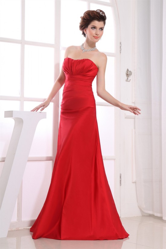 A-Line Strapless Taffeta Sleeveless Pleats Soft Long Red Bridesmaid Dresses 02010245 A-Line Strapless Taffeta Sleeveless Pleats Soft Long Red Bridesmaid Dresses 02010245