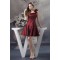 A-Line Taffeta Sleeveless One-Shoulder Falbala Short Bridesmaid Dresses 02010251