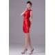 Elastic Woven Satin Sheath/Column Short/Mini Red Bridesmaid Dresses 02010287