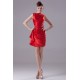 Elastic Woven Satin Sheath/Column Short/Mini Red Bridesmaid Dresses 02010287