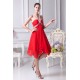 A-Line Halter Chiffon Asymmetrical Beaded Short Red Bridesmaid Dresses 02010293