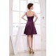 Knee-Length A-Line Criss Cross Elastic Woven Satin Short Purple Bridesmaid Dresses 02010301 Knee-Length A-Line Criss Cross Elastic Woven Satin Short Purple Bridesmaid Dresses 02010301
