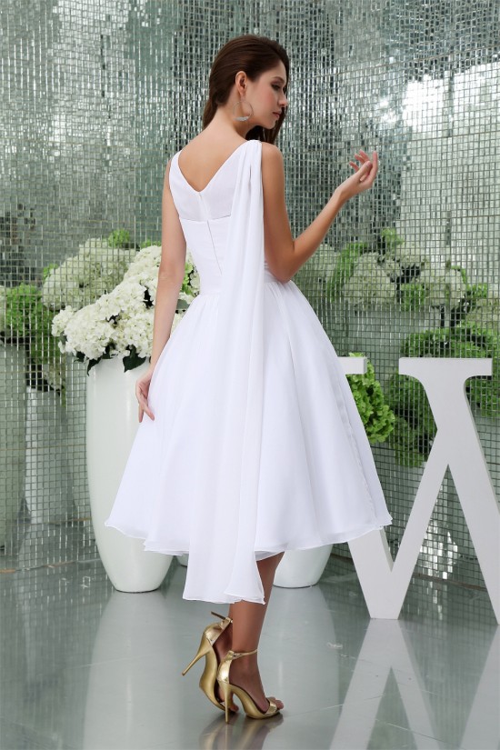Knee-Length Chiffon A-Line Short White Bridesmaid Dresses 02010303 Knee-Length Chiffon A-Line Short White Bridesmaid Dresses 02010303