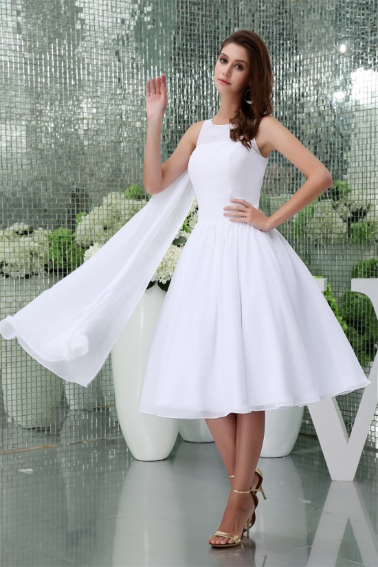 Knee-Length Chiffon A-Line Short White Bridesmaid Dresses 02010303 Knee-Length Chiffon A-Line Short White Bridesmaid Dresses 02010303
