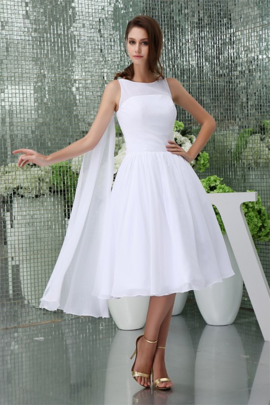 Knee-Length Chiffon A-Line Short White Bridesmaid Dresses 02010303 Knee-Length Chiffon A-Line Short White Bridesmaid Dresses 02010303