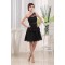 One-Shoulder A-Line Sleeveless Knee-Length One-Shoulder Short Black Bridesmaid Dresses 02010314