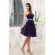 A-Line Soft Sweetheart Ruffles Chiffon Short Purple Bridesmaid Dresses 02010323