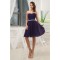 A-Line Soft Sweetheart Ruffles Chiffon Short Purple Bridesmaid Dresses 02010323