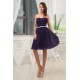 A-Line Soft Sweetheart Ruffles Chiffon Short Purple Bridesmaid Dresses 02010323