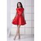Scoop Short/Mini Ruffles A-Line Capped Sleeves Bridesmaid Dresses 02010336