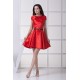 Scoop Short/Mini Ruffles A-Line Capped Sleeves Bridesmaid Dresses 02010336