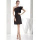 Sleeveless Sheath/Column One-Shoulder Knee-Length One-Shoulder Black Bridesmaid Dresses 02010368