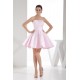A-Line Ruffles Satin Soft Sweetheart Short/Mini Pink Bridesmaid Dresses 02010397