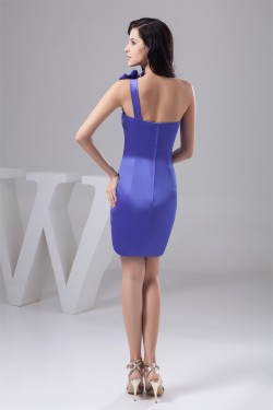 Beading One-Shoulder Short/Mini Sleeveless Bridesmaid Dresses 02010401