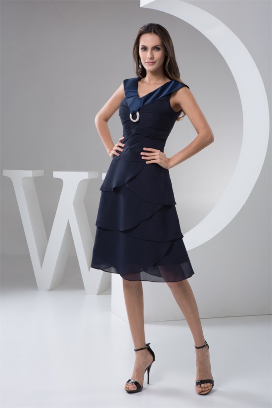 Chiffon Knee-Length Sleeveless V-Neck A-Line Bridesmaid Dresses 02010405 Chiffon Knee-Length Sleeveless V-Neck A-Line Bridesmaid Dresses 02010405
