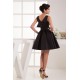 A-Line Handmade Flowers Short/Mini Sleeveless Short Black Bridesmaid Dresses 02010411 A-Line Handmade Flowers Short/Mini Sleeveless Short Black Bridesmaid Dresses 02010411