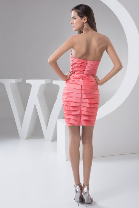 Handmade Flowers Sleeveless Taffeta Short/Mini Bridesmaid Dresses 02010413 Handmade Flowers Sleeveless Taffeta Short/Mini Bridesmaid Dresses 02010413