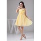 A-Line Knee-Length Sequins Chiffon Sleeveless Short Yellow Bridesmaid Dresses Maternity Dresses 02010415