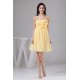 A-Line Knee-Length Sequins Chiffon Sleeveless Short Yellow Bridesmaid Dresses Maternity Dresses 02010415