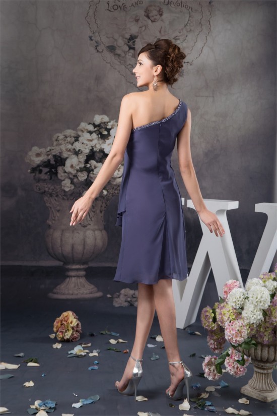 Knee-Length Sleeveless One-Shoulder Beading Short Bridesmaid Dresses 02010417 Knee-Length Sleeveless One-Shoulder Beading Short Bridesmaid Dresses 02010417
