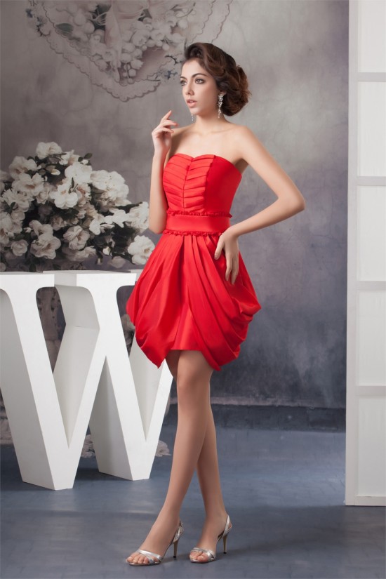 Ruffles Sleeveless Sweetheart Short Red Bridesmaid Dresses 02010420 Ruffles Sleeveless Sweetheart Short Red Bridesmaid Dresses 02010420