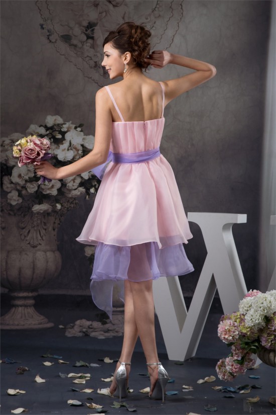 Ruffles Scoop Sleeveless Knee-Length Short Pink Bridesmaid Dresses 02010422 Ruffles Scoop Sleeveless Knee-Length Short Pink Bridesmaid Dresses 02010422