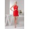 Sleeveless Satin Silk like Satin Beading Short Red Bridesmaid Dresses 02010438