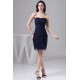 Soft Sweetheart Short/Mini Lace and Chiffon Sleeveless Best Short Navy Blue Bridesmaid Dresses 02010441