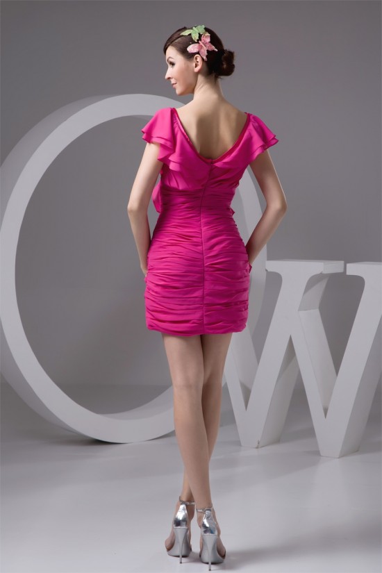 V-Neck Pleats Sleeveless Sheath/Column Bridesmaid Dresses 02010449 V-Neck Pleats Sleeveless Sheath/Column Bridesmaid Dresses 02010449