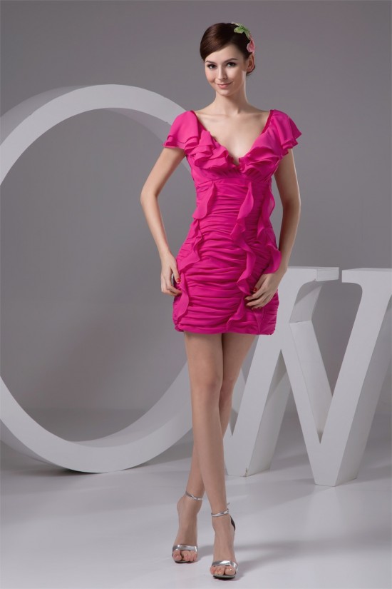 V-Neck Pleats Sleeveless Sheath/Column Bridesmaid Dresses 02010449 V-Neck Pleats Sleeveless Sheath/Column Bridesmaid Dresses 02010449