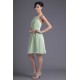 A-Line Chiffon Ruffles Halter Short Bridesmaid Dresses 02010451