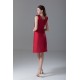 Buckle A-Line V-Neck Short Red Bridesmaid Dresses 02010467