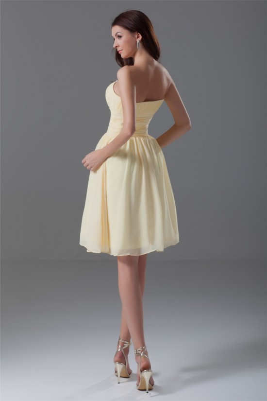 Chiffon Ruched Knee-Length Short Bridesmaid Dresses 02010473 Chiffon Ruched Knee-Length Short Bridesmaid Dresses 02010473