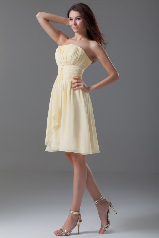 Chiffon Ruched Knee-Length Short Bridesmaid Dresses 02010473 Chiffon Ruched Knee-Length Short Bridesmaid Dresses 02010473