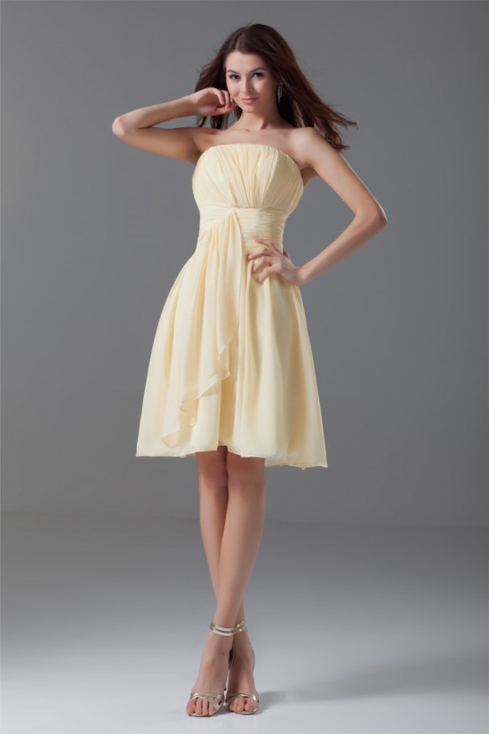 Chiffon Ruched Knee-Length Short Bridesmaid Dresses 02010473 Chiffon Ruched Knee-Length Short Bridesmaid Dresses 02010473