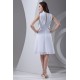 A-Line Chiffon Sleeveless Handmade Flowers Short White Bridesmaid Dresses 02010476 A-Line Chiffon Sleeveless Handmade Flowers Short White Bridesmaid Dresses 02010476
