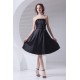 A-Line Most Popular Strapless Pleats Short Black Bridesmaid Dresses 02010480