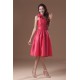 Handmade Flowers Knee-Length A-Line Taffeta Short Bridesmaid Dresses 02010484