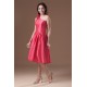 Handmade Flowers Knee-Length A-Line Taffeta Short Bridesmaid Dresses 02010484