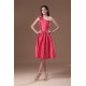 Handmade Flowers Knee-Length A-Line Taffeta Short Bridesmaid Dresses 02010484