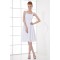 Illusion Sleeves Straps Pleats Chiffon Short White Bridesmaid Dresses 02010488