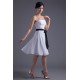 Knee-Length Strapless Sleeveless Chiffon Short White Bridesmaid Dresses 02010494