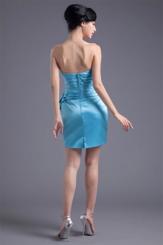 Pleats Strapless Satin Sleeveless Sheath/Column Bridesmaid Dresses 02010504 Pleats Strapless Satin Sleeveless Sheath/Column Bridesmaid Dresses 02010504