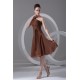 Pleats Tea Length Sheath/Column Chiffon One-Shoulder Short Bridesmaid Dresses 02010505
