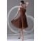 Pleats Tea Length Sheath/Column Chiffon One-Shoulder Short Bridesmaid Dresses 02010505