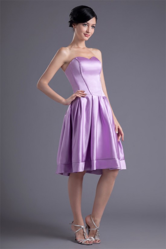Ruffles Sweetheart Sleeveless Satin Knee-Length Bridesmaid Dresses 02010508 Ruffles Sweetheart Sleeveless Satin Knee-Length Bridesmaid Dresses 02010508