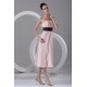 Ruffles Tea Length Strapless A-Line Chiffon Bridesmaid Dresses 02010509